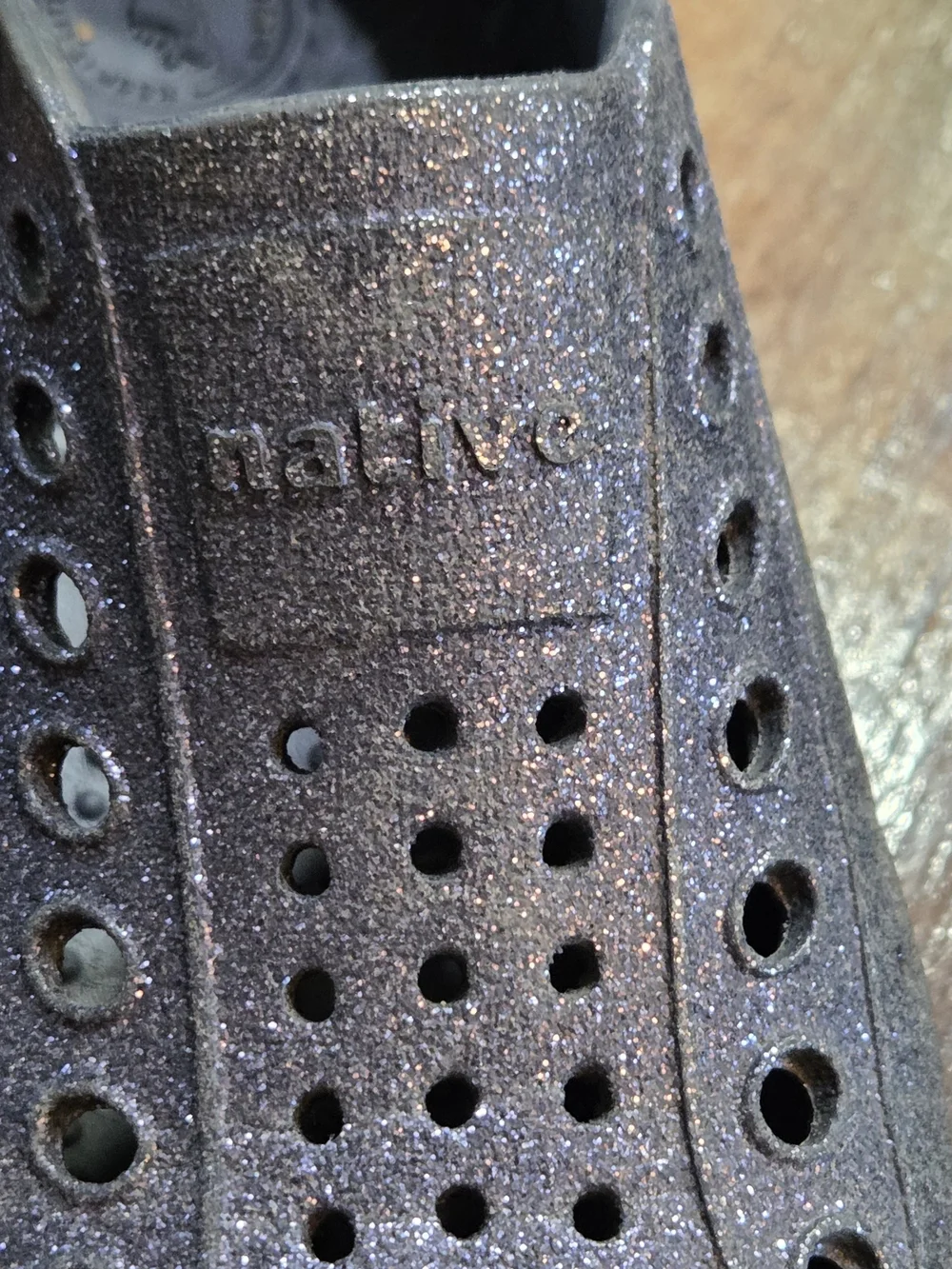 Native Jefferson Navy Blue Glitter Slip On Water Shoes C10 Toddler Gorpcore